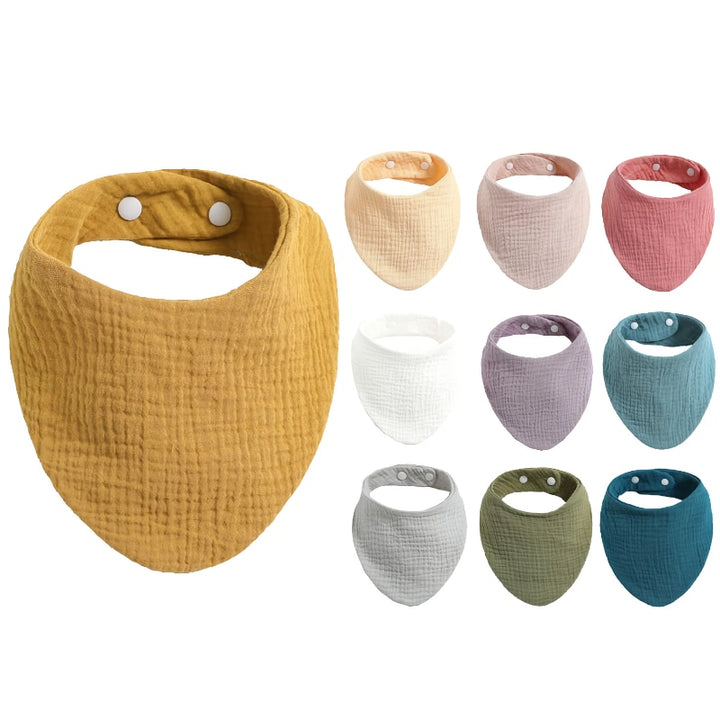 Solid Color Triangular Pure Cotton Bib