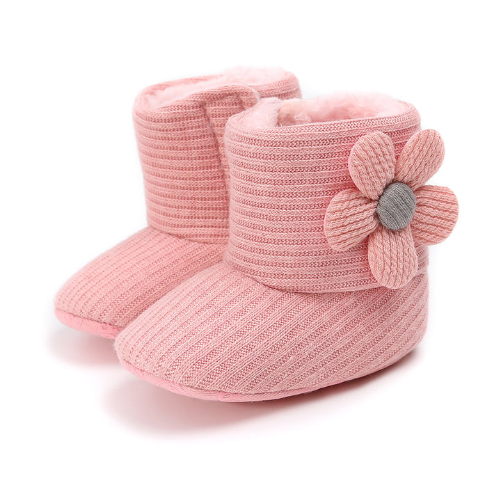 Cute Flower Knit Baby Booties