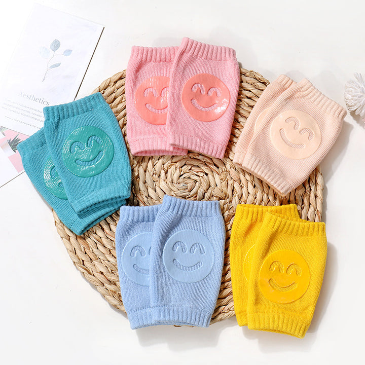 Smiling face non-slip baby crawling knee pads