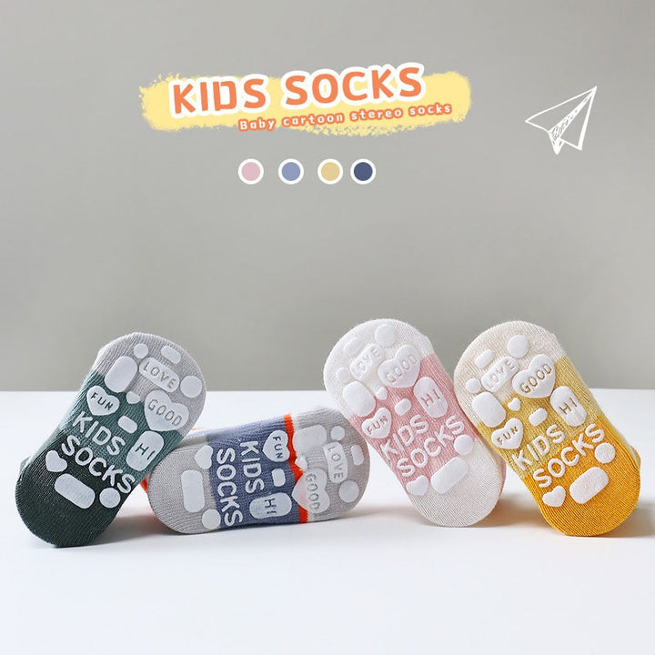 Cute cotton non-slip baby socks - 5Pairs