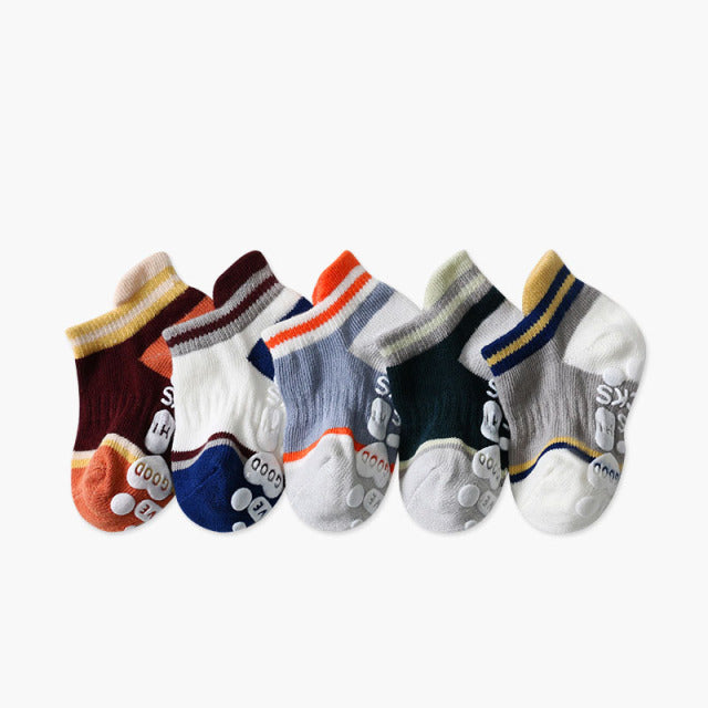 Cute cotton non-slip baby socks - 5Pairs
